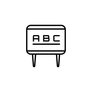 siyah tahta simgesi- vektör eğitimi veya iş siyah tahta illüstrasyon simgesi ile abc metin.