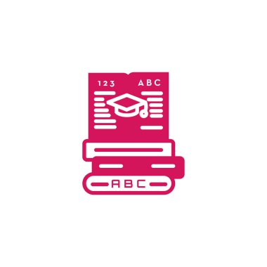 eğitim simgesi- eğitim kap vektör tasarımı ile bir açık kitap üç kitap