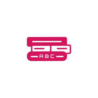 Eğitim kitap simgesi- abc metin ile üç eğitim vektör kitap