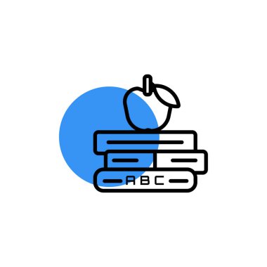 Eğitim simgesi- Apple vektör illüstrasyon simgesi ile kitap