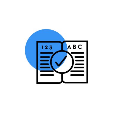 Eğitim kitap simgesi- eğitim kitabı vektör düz sembol simgesi