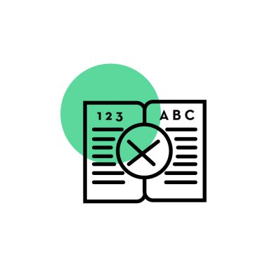 kitap simgesi- eğitim kitabı vektör açık kitap çapraz işareti ile