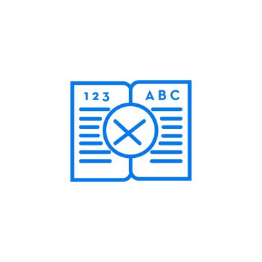 kitap simgesi- eğitim kitabı vektör açık kitap çapraz işareti ile