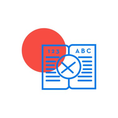 kitap simgesi- eğitim kitabı vektör açık kitap çapraz işareti ile