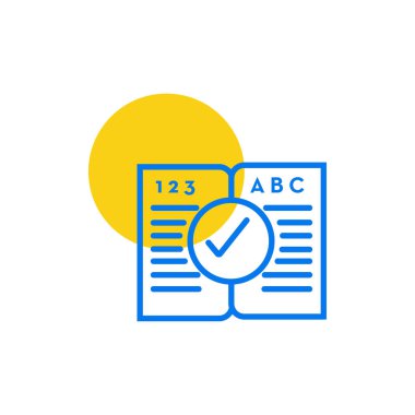 Eğitim kitap simgesi- eğitim kitabı vektör düz sembol simgesi