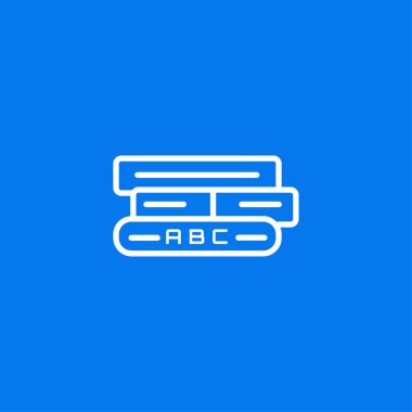 Eğitim kitap simgesi- abc metin ile üç eğitim vektör kitap