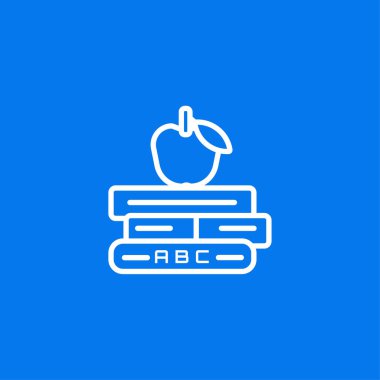 Eğitim simgesi- Apple vektör illüstrasyon simgesi ile kitap