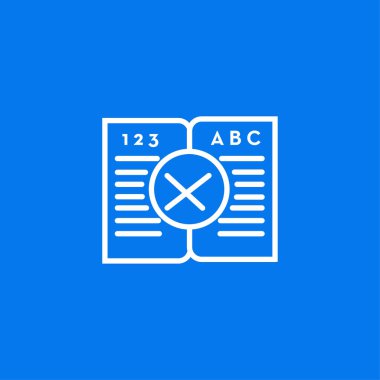 kitap simgesi- eğitim kitabı vektör açık kitap çapraz işareti ile