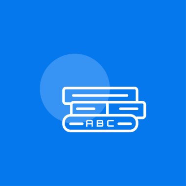 Eğitim kitap simgesi- abc metin ile üç eğitim vektör kitap