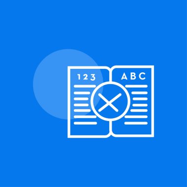 kitap simgesi- eğitim kitabı vektör açık kitap çapraz işareti ile