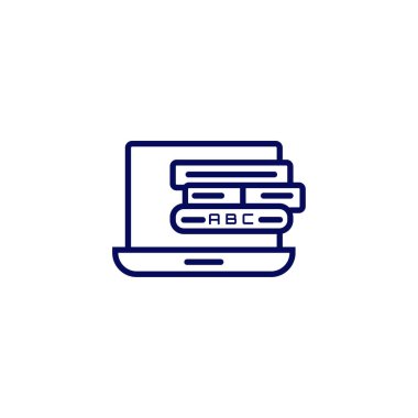 Anahat eğitim simgesi- kitap ve dizüstü vektör basit ve temiz illüstrasyon