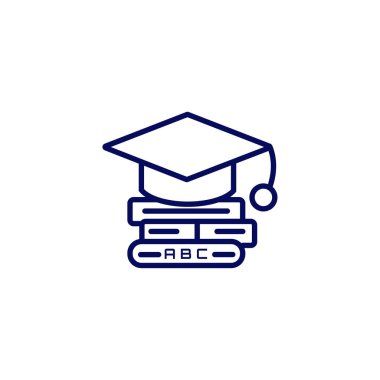 öğrenme vektör simgesi- eğitim kapağı ile üç kitap