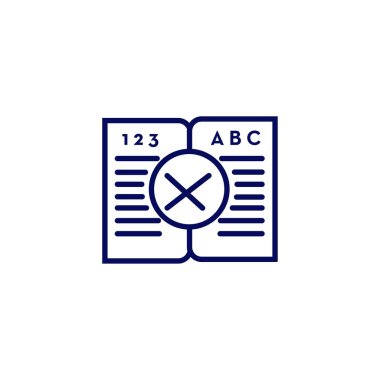 kitap simgesi- eğitim kitabı vektör açık kitap çapraz işareti ile