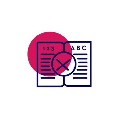 kitap simgesi- eğitim kitabı vektör açık kitap çapraz işareti ile