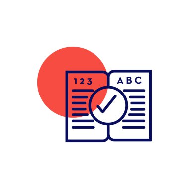 Eğitim kitap simgesi- eğitim kitabı vektör düz sembol simgesi