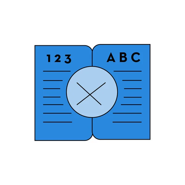 Boek icon-onderwijs boek vector open boek met het kruisteken — Stockvector