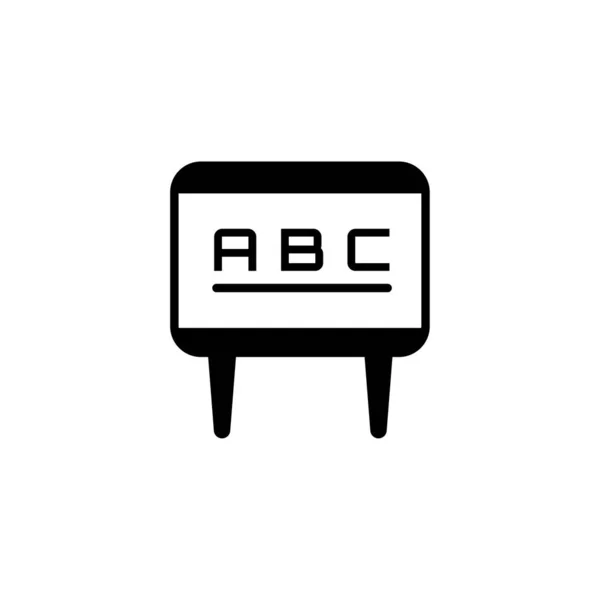 Svart tavla ikon-vektor utbildning eller Business Black Board illustration ikon med ABC text. — Stock vektor