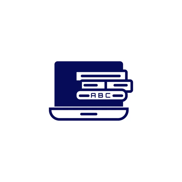 Icono de la educación esquema libro y portátil vector ilustración simple y limpia — Vector de stock