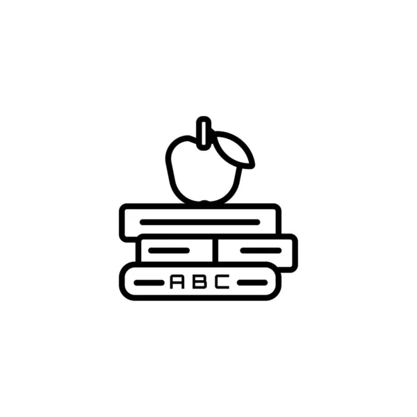 Icône Éducation Livre avec icône d'illustration vectorielle pomme — Image vectorielle
