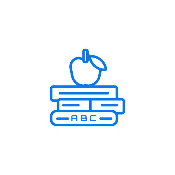 Icône Éducation Livre avec icône d'illustration vectorielle pomme — Image vectorielle