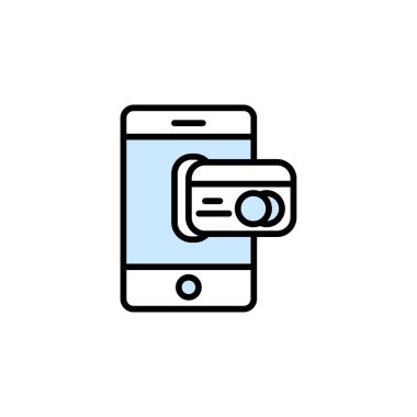 Kredi kartı- Alışveriş işareti vektör sembolü düz stil simgesi