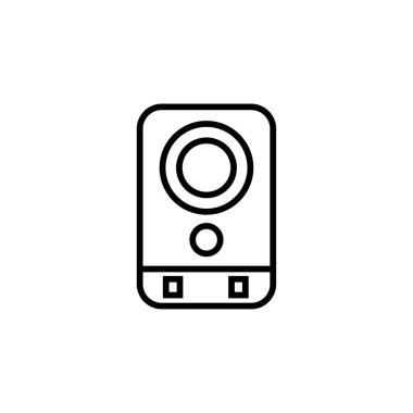 Ses kutusu- Düz ince çizgi ses kutusu vektör çizimi