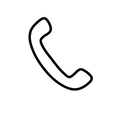 Beyaz arka plan ile trendy düz tarzda Basit Telefon simgesi