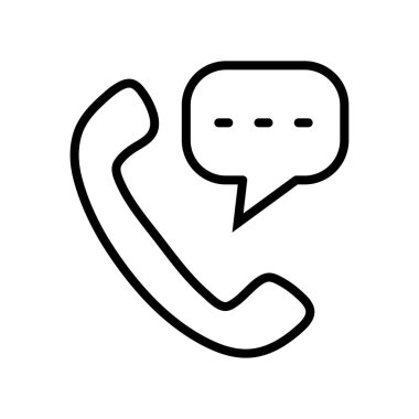 Beyaz arka plan ile trendy düz tarzda Basit Telefon simgesi