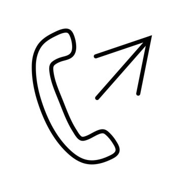 Beyaz arka plan ile trendy düz tarzda Basit Telefon simgesi