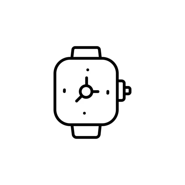 Relógio manual icon- Símbolo de tempo ilustração linear vetorial —  Vetores de Stock