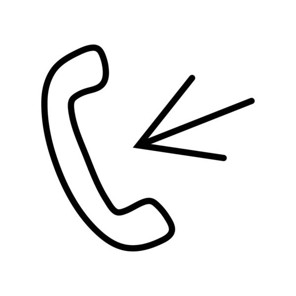 Pictograma telefon simplu în stil plat la modă, cu fundal alb — Vector de stoc