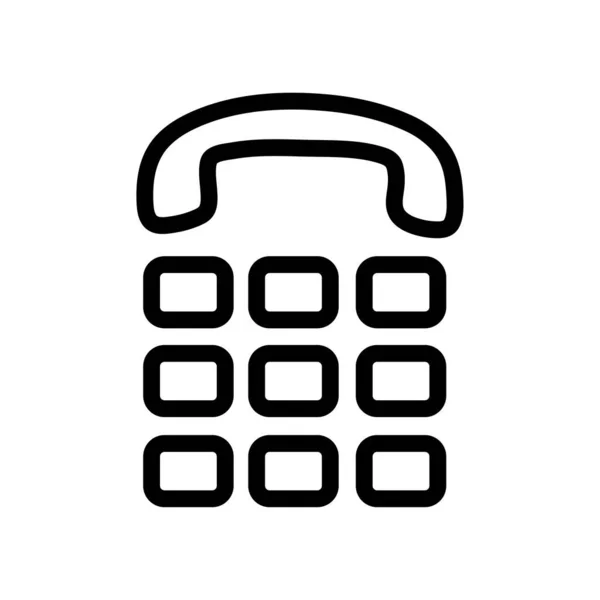 Ícone de telefone simples em estilo moderno plana com fundo branco — Vetor de Stock