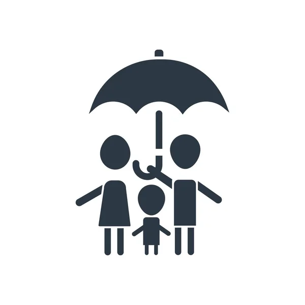 Ícone de seguro de vida familiar —  Vetores de Stock