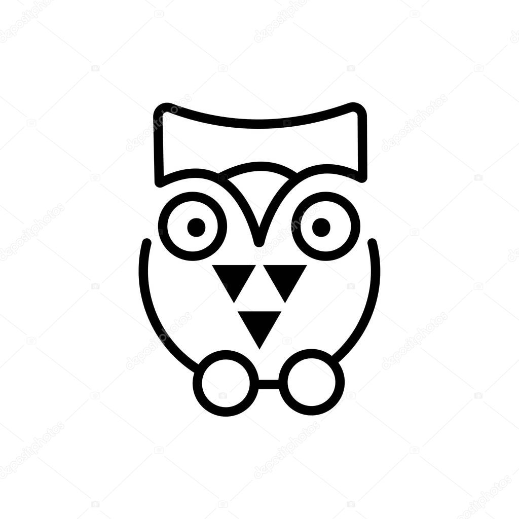 Isolated owls vector symbol linear icon