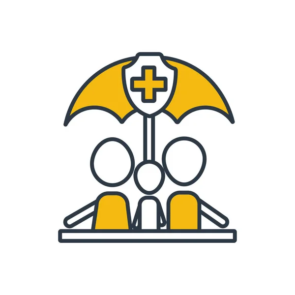 Ikona medycznych ubezpieczeń zdrowotnych Ilustracja Stockowa