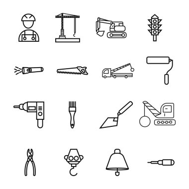 inşaat sing sembolü- vektör simge seti.