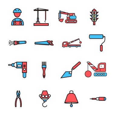 inşaat sing sembolü- vektör simge seti.