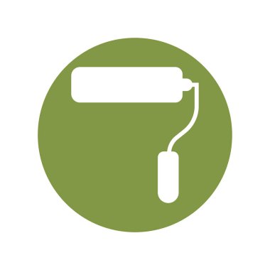 Boya rulo fırça simgesi- vektör şarkı sembolü fırça.