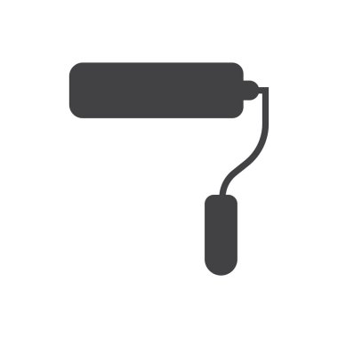 Boya rulo fırça simgesi- vektör şarkı sembolü fırça.