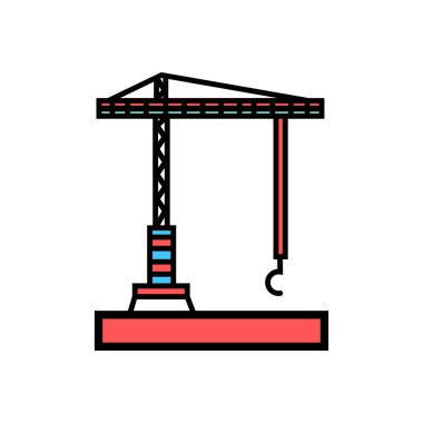 Vinç makinesi simgesi- vektör işareti sembolü Vinç simgesi.