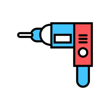Matkap makinesi simgesi- vektör şarkı sembolü.