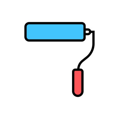 Boya rulo fırça simgesi- vektör şarkı sembolü fırça.