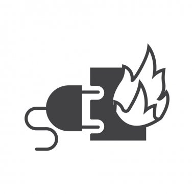 elektrikli yangın simgesi. vektör sing sembolü