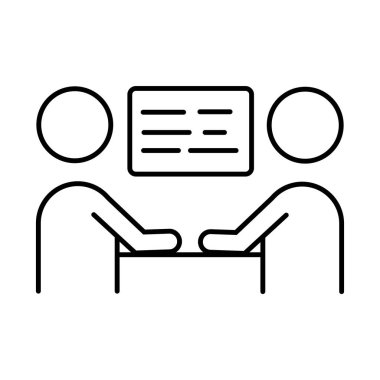 iş toplantısı simgesi. Vektör işareti sembolü