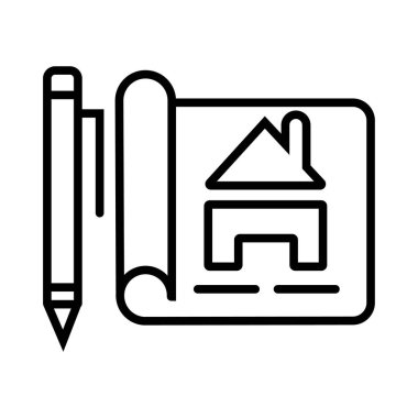 kalem ve ped sembolü ile ev