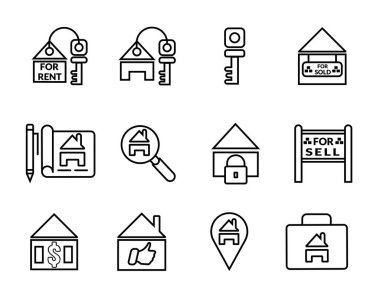 iş evi gayrimenkul simgesi seti