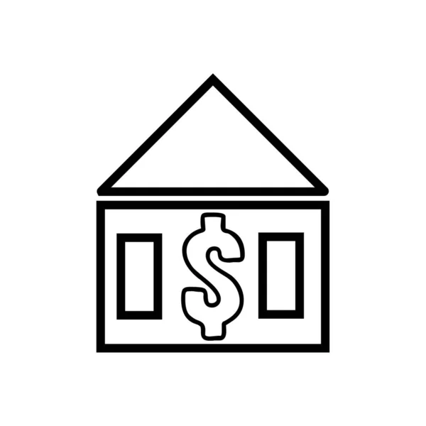 Huis met dollarteken pictogram — Stockvector
