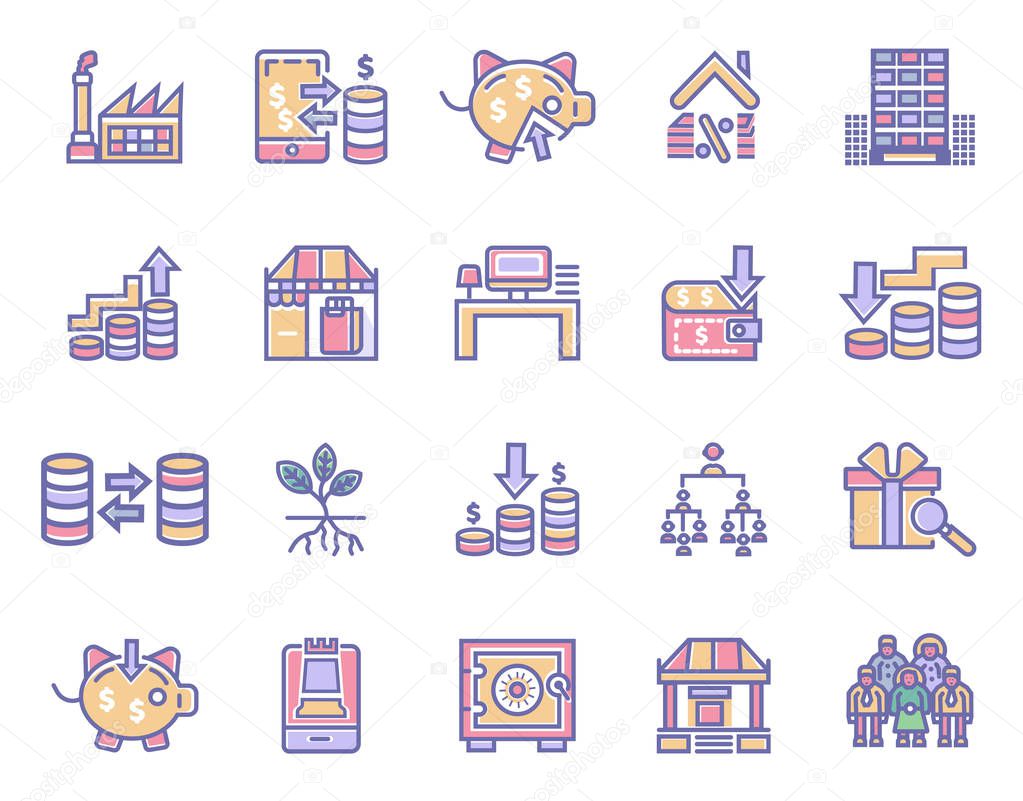 Simple Set of Money Related finance Vector Icons. Editable Stroke Perfect icons for mobile concepts and web apps