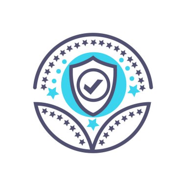 güvenlik veya koruma ödülü simgesi- vektör koruma işareti