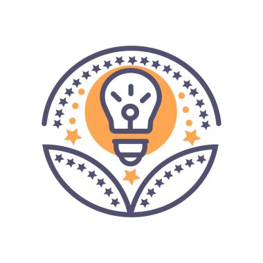 İş fikri ödül simgesi- vektör ampul işareti